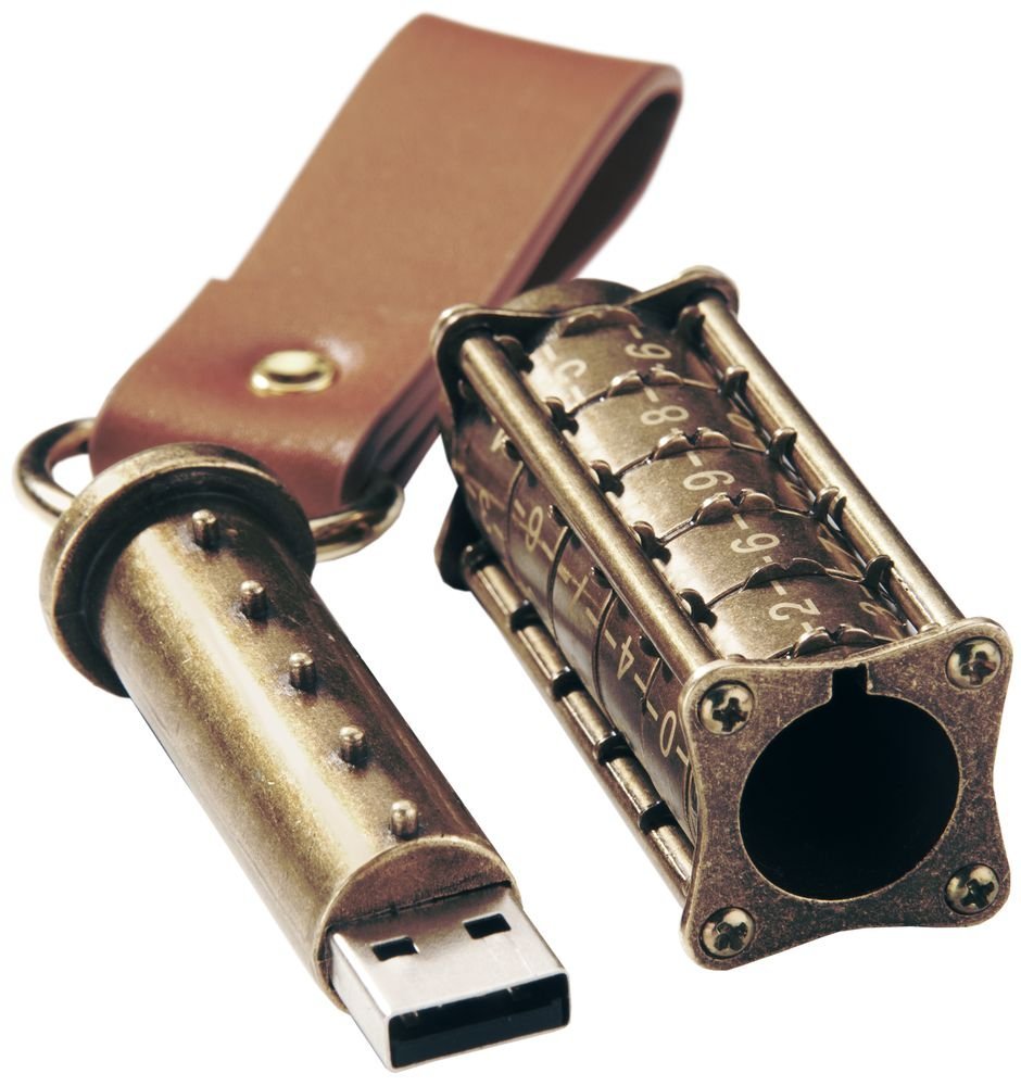 cryptex usb flash drive 16 gb usb 2 0 antique gold