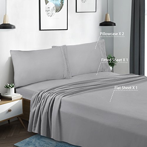 hypoallergenic microfiber 1800 bedding sheets best offer reviews light gray sheets